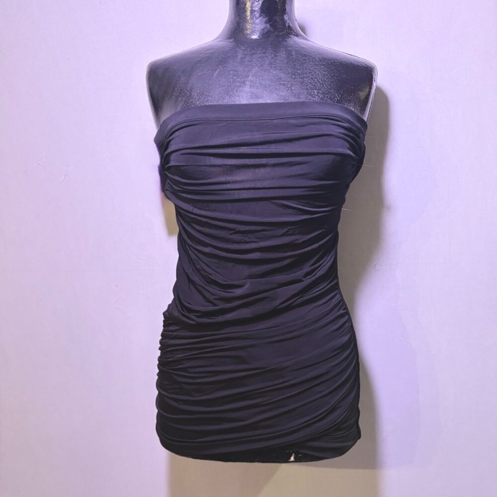 Roberto Cavalli short Dress Just Cavalli Ruched Strapless Stretch Italy 42 US 6